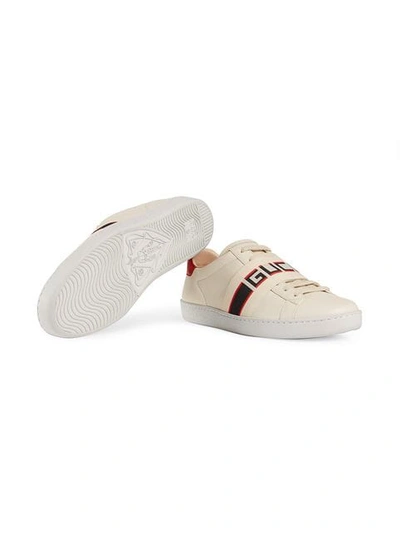 Shop Gucci Ace Sneaker With  Stripe In White
