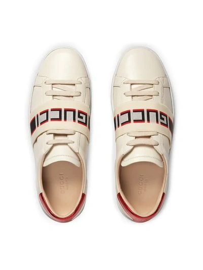 Shop Gucci Ace Sneaker With  Stripe In White