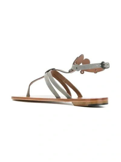 Shop Álvaro González Cog-detail Thong Sandals In Grey