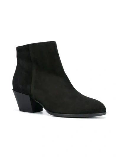 Shop Hogan Block Heel Ankle Boots In B999 Black