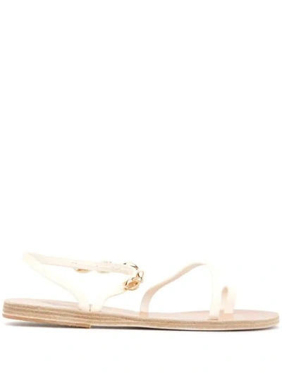 Shop Ancient Greek Sandals Apli Eleftheria Shell Sandals In Off White