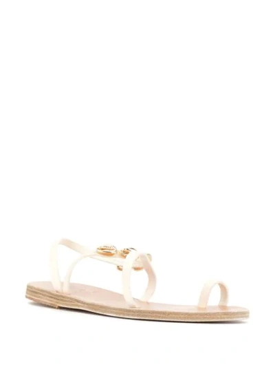 Shop Ancient Greek Sandals Apli Eleftheria Shell Sandals In Off White