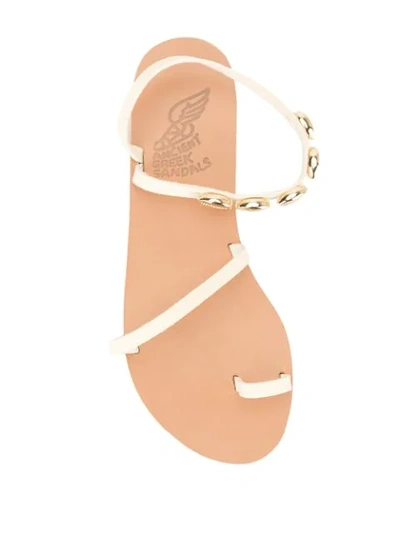 Shop Ancient Greek Sandals Apli Eleftheria Shell Sandals In Off White