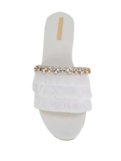 Shop Emanuela Caruso Fringed Open-toe Sandals In White