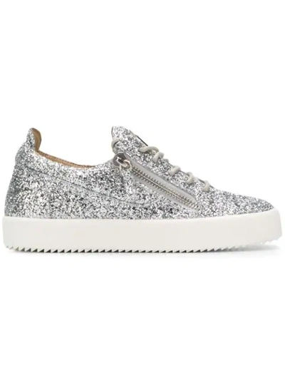 Shop Giuseppe Zanotti May Low-top Sneakers In Silver