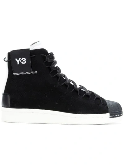 Shop Y-3 Logo Ankle Sneakers - Black