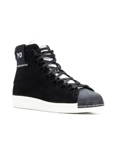 Shop Y-3 Logo Ankle Sneakers - Black