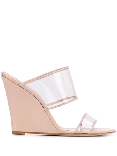 Shop Paris Texas Clear Strap Mules In Neutrals