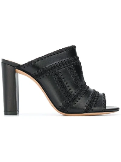 Shop Alexandre Birman Stitch Detail Mule Sandals In Black