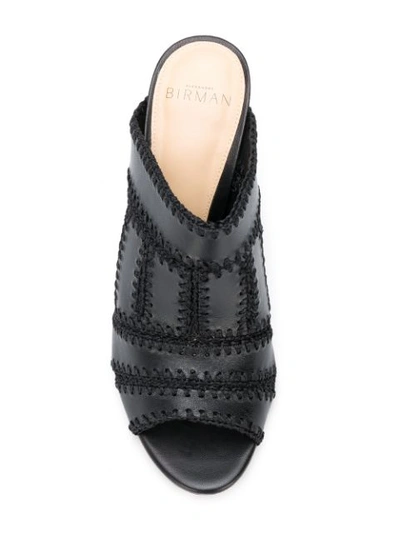 Shop Alexandre Birman Stitch Detail Mule Sandals In Black
