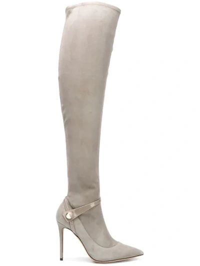 Shop Giorgio Armani Knee-length Boots In Grey