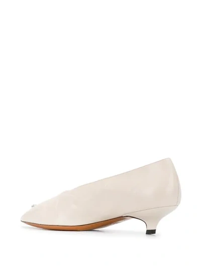 Shop Marni Kitten Heel Pumps In Neutrals