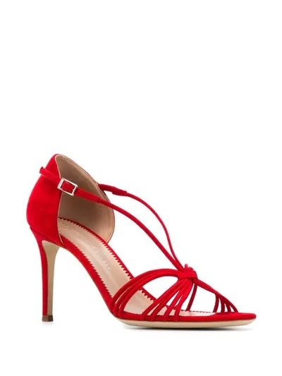 Shop Giuseppe Zanotti Strappy Design Sandals In Red