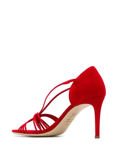 Shop Giuseppe Zanotti Strappy Design Sandals In Red