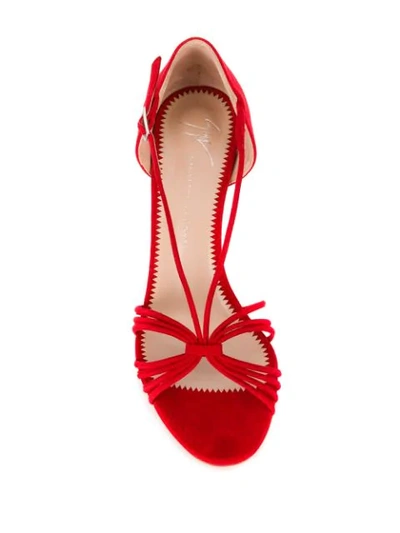 Shop Giuseppe Zanotti Strappy Design Sandals In Red