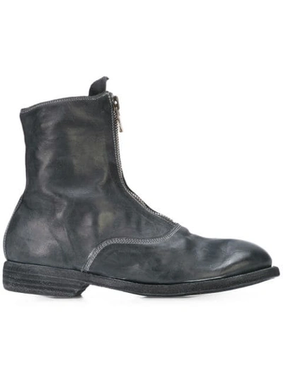 Shop Guidi Front Zip Boots - Grey