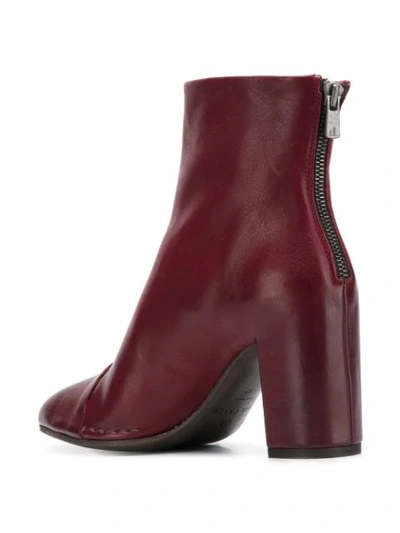 Shop Del Carlo Rear Zip Ankle Boots In Red