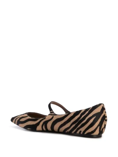 Shop Tabitha Simmons Hermione Zebra-print Flats In Black