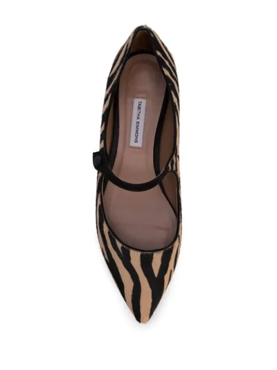 TABITHA SIMMONS HERMIONE ZEBRA-PRINT FLATS - 黑色