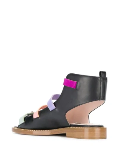 Shop Paula Cademartori Multicoloured Buckle Strap Sandals In Pink