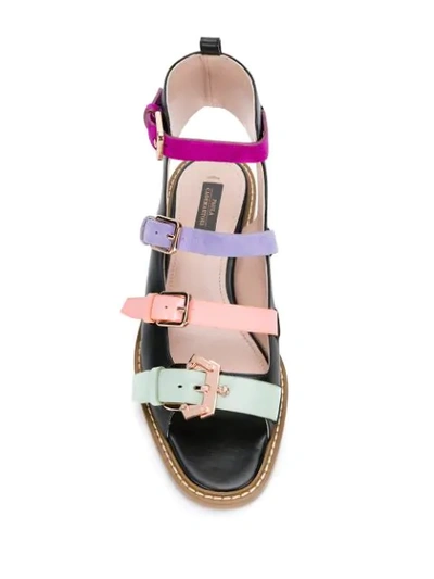 Shop Paula Cademartori Multicoloured Buckle Strap Sandals In Pink