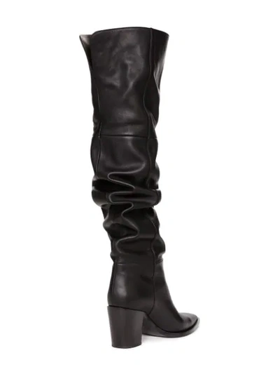 Shop Gianvito Rossi Black 70 Leather Slouch Boots In 3860111