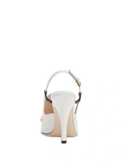 Shop Fendi Ffreedom Slingback Pumps In White