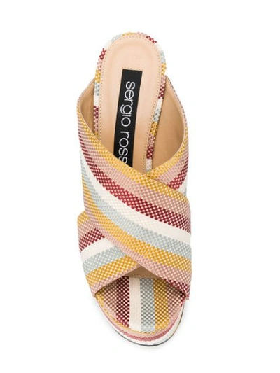 Sergio Rossi Women's Alma Crisscross Platform Wedge Sandals In Neutrals