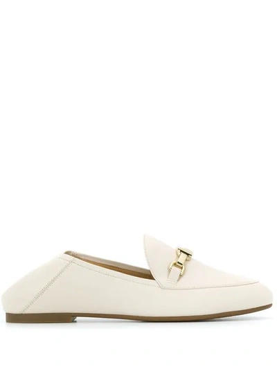 Shop Michael Michael Kors Pyramid Stud Loafers In Neutrals