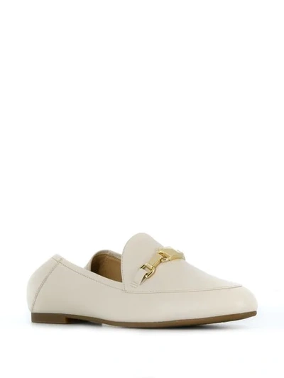 Shop Michael Michael Kors Pyramid Stud Loafers In Neutrals