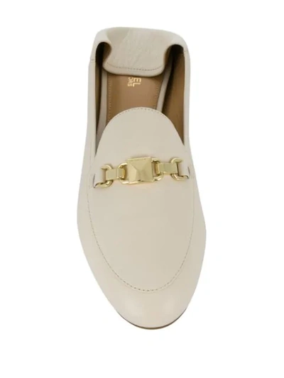 Shop Michael Michael Kors Pyramid Stud Loafers In Neutrals