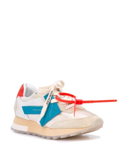 OFF-WHITE SUEDE DETAILED RUNNER SNEAKERS - 白色