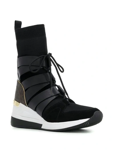 Shop Michael Michael Kors Hi-top Sneakers In Black