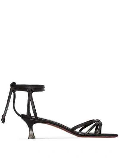 Shop Manu Atelier 50mm Ankle-tie Strappy Sandals In Black