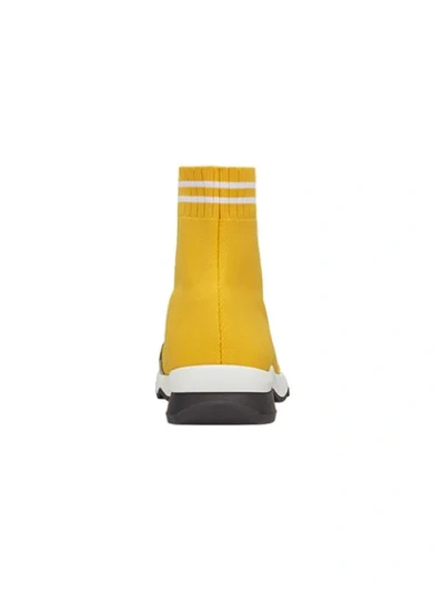 Shop Fendi Sock Style Sneakers In Yellow