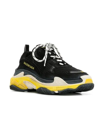 Shop Balenciaga Triple S Sneakers In Black