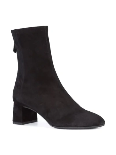 Shop Aquazzura Mid-calf Block Heel Boots In Black