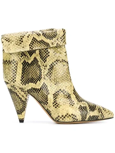 Shop Isabel Marant Snakeskin Ankle Boots In 23nl Natural