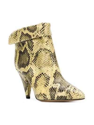 Shop Isabel Marant Snakeskin Ankle Boots In 23nl Natural