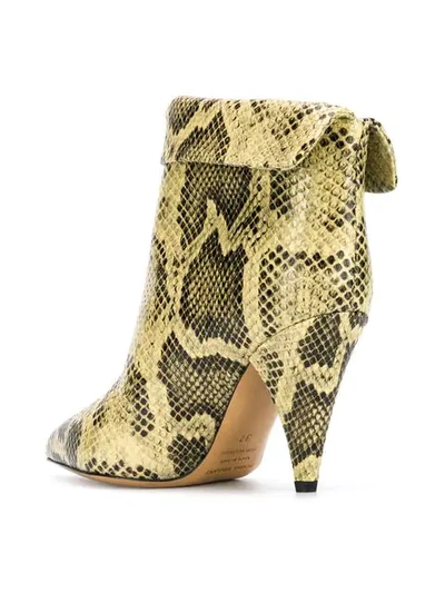 Shop Isabel Marant Snakeskin Ankle Boots In 23nl Natural