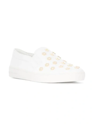 Shop Michael Michael Kors Keaton Slip-on Sneakers In White