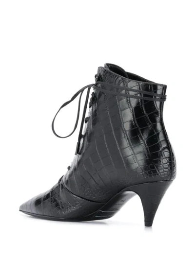 Shop Saint Laurent Kiki Lace-up Boots In Black