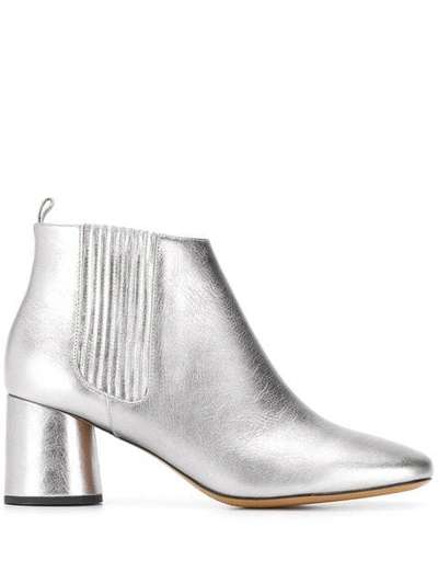 Shop Marc Jacobs Metallic Ankle Boots In Grey