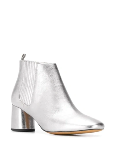Shop Marc Jacobs Metallic Ankle Boots In Grey