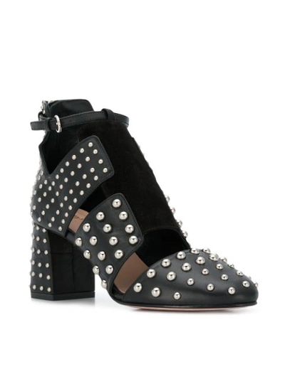 Shop Red Valentino Red(v) Studded Heel Pumps - Black