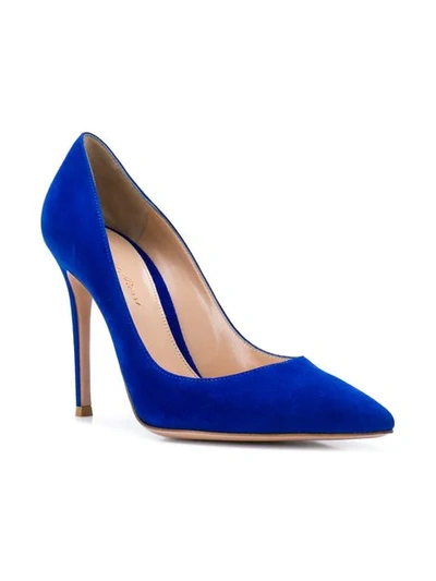 Shop Gianvito Rossi Pointed Pumps In Blue