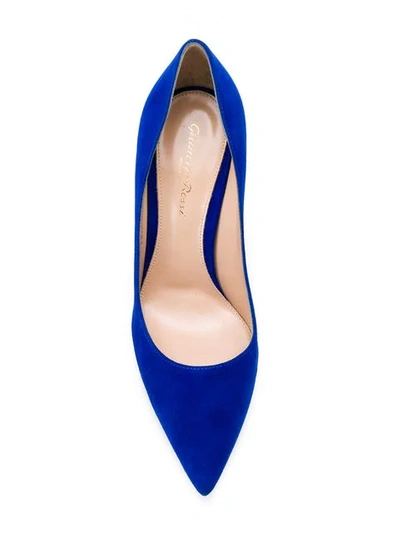 Shop Gianvito Rossi Pointed Pumps In Blue