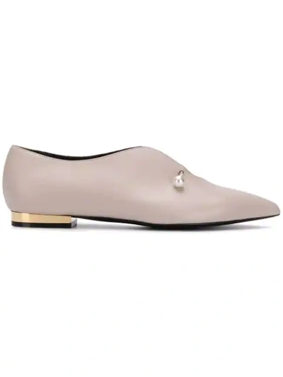 Shop Coliac Pearl Pin Loafers In Pink