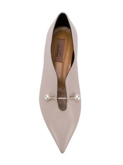 Shop Coliac Pearl Pin Loafers In Pink