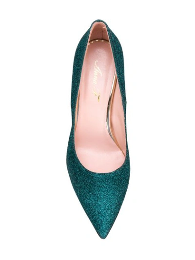 Shop Anna F. Glitter Stiletto Pumps - Blue